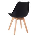 Cadeira De Jantar Assento Estofado Eames Leda Preto