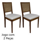 Cadeira De Jantar Atenas Com Telinha Verniz Imbuia E Linho Be