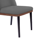 Cadeira De Jantar Bahia Suede Cinza Pés Chanfrado Tabaco C05