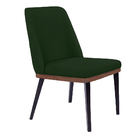 Cadeira De Jantar Bahia Suede Verde Pés Chanfrado Tabaco C05