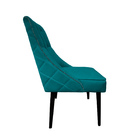 Cadeira De Jantar Bela Capitone Suede Azul Turquesa Com Tachas