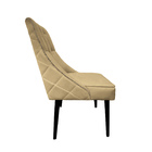 Cadeira De Jantar Bela Capitone Suede Bege Rosado Com Tachas