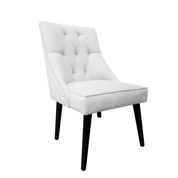 Cadeira De Jantar Bela Capitone Suede Branco