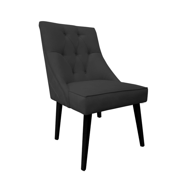 Cadeira De Jantar Bela Capitone Suede Grafite