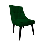 Cadeira De Jantar Bela Capitone Suede Verde Com Tachas