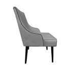 Cadeira De Jantar Bela Retro Com Tachas Suede Cinza