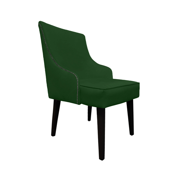 Cadeira De Jantar Bela Retro Com Tachas Suede Verde - Dominic