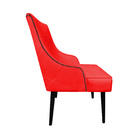 Cadeira De Jantar Bela Retro Com Tachas Suede Vermelho - Domi