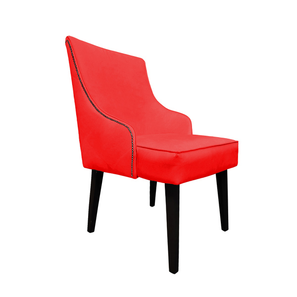 Cadeira De Jantar Bela Retro Com Tachas Suede Vermelho - Domi