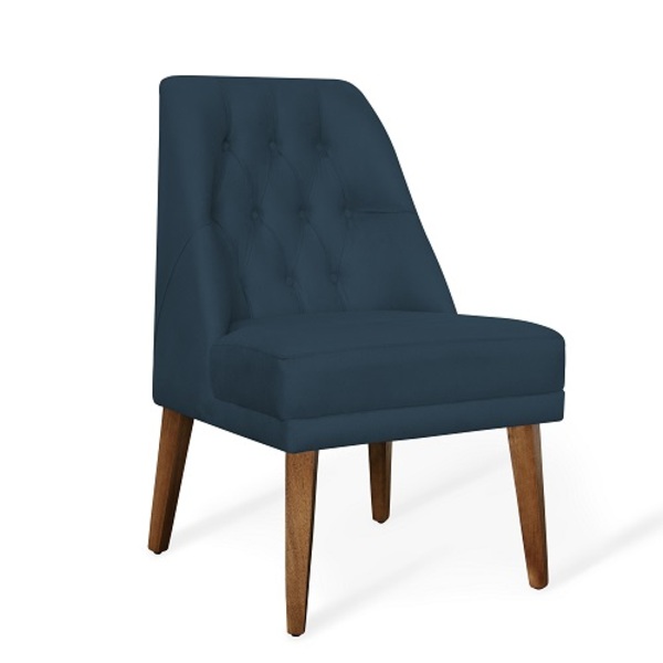 Cadeira De Jantar Bela Suede Azul Marinho - Meu Lar Decoraçõe
