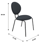 Cadeira De Jantar Belle Veludo Base De Ferro Preto - D'rossi