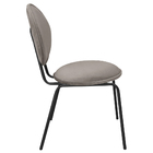 Cadeira De Jantar Belle Veludo Cappuccino Base De Ferro Preto