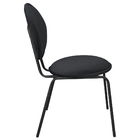 Cadeira De Jantar Belle Veludo Preto Base De Ferro Preto M05