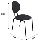 Cadeira De Jantar Belle Veludo Preto Base De Ferro Preto M05