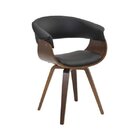 Cadeira De Jantar Betina Base Madeira Pu Preto