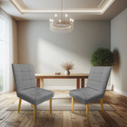 Cadeira De Jantar Bia Suede Grafite Pés Palito Castanho - Pal