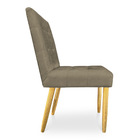 Cadeira De Jantar Bia Suede Pés Palito Castanho - Pallazio -