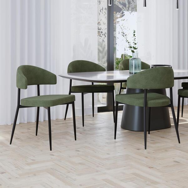 Cadeira De Jantar Bless Tecido Boucle Est.preta