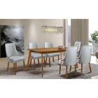 Cadeira De Jantar Brisa Veludo Cinza Claro Com Pés Em Madeira