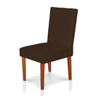 Cadeira De Jantar Cannes Suede Marrom Pés Castanho - Pallazio