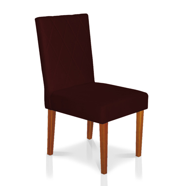 Cadeira De Jantar Cannes Suede Pés Castanho - Pallazio - Mars