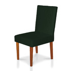 Cadeira De Jantar Cannes Suede Verde Pés Castanho - Pallazio