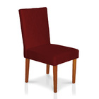 Cadeira De Jantar Cannes Suede Vermelho Pés Castanho - Pallaz
