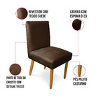 Cadeira De Jantar Carol Suede Marrom Pés Palito Castanho - D'