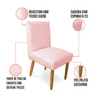 Cadeira De Jantar Carol Suede Pés Palito Castanho - D'rossi -