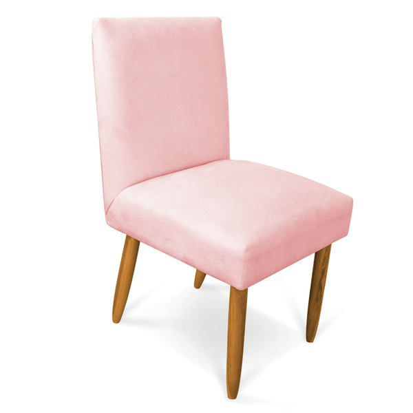 Cadeira De Jantar Carol Suede Pés Palito Castanho - D'rossi -