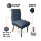 Cadeira De Jantar Carol Suede Pés Palito Castanho - D'rossi -