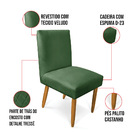 Cadeira De Jantar Carol Veludo Pés Palito Castanho - D'rossi