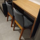 Cadeira De Jantar Cercatto Revestida Em Tecido Suede Cinza Ch