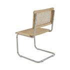 Cadeira De Jantar Cesca Com Base Inox Assento Encosto Em Palh