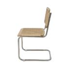 Cadeira De Jantar Cesca Com Base Inox Assento Encosto Em Palh