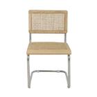 Cadeira De Jantar Cesca Com Base Inox Assento Encosto Em Palh