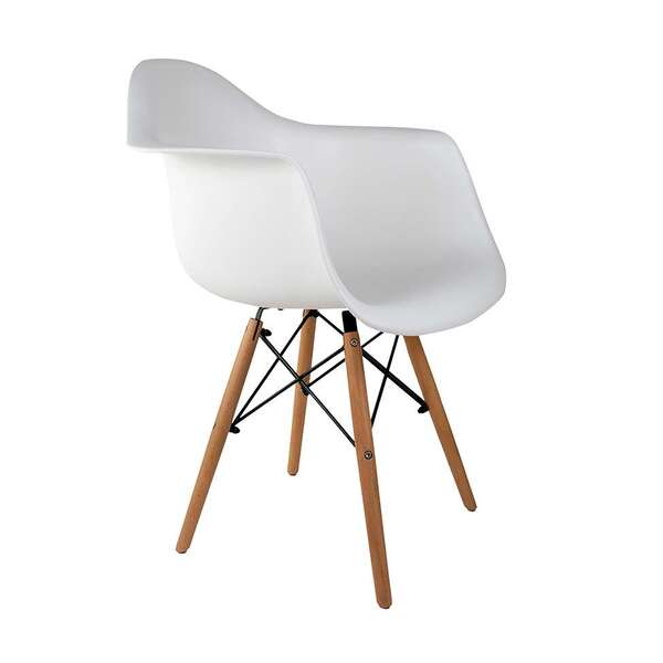 Cadeira De Jantar Charles Eames Com Braã§o I Branca