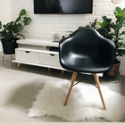 Cadeira De Jantar Charles Eames Com Braã§o I Preta