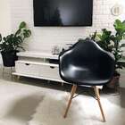 Cadeira De Jantar Charles Eames Com Braã§o I Preta