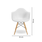 Cadeira De Jantar Charles Eames Wood Daw Com Braço Branca
