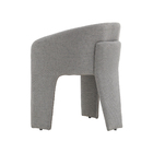 Cadeira De Jantar Cinza Estofado Em Bouclê E Base Reforçada