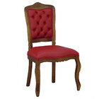 Cadeira De Jantar Clássica Estilo Luiz Xv Capitonê Courino Ve