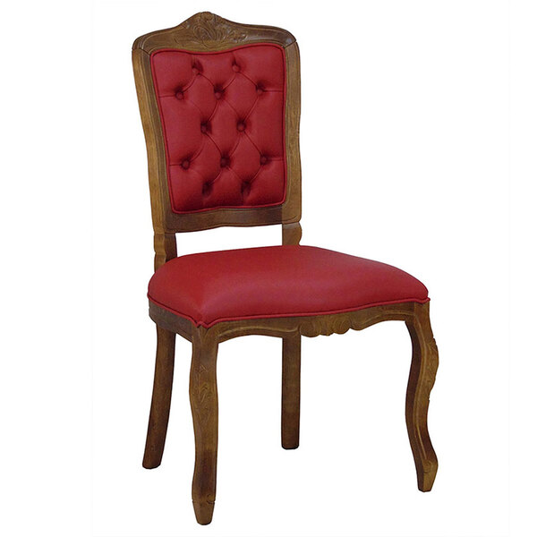 Cadeira De Jantar Clássica Estilo Luiz Xv Capitonê Courino Ve