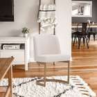 Cadeira De Jantar Cléo Base Ouro Fosco Linho Cru - Nexta Casa