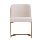 Cadeira De Jantar Cléo Base Ouro Fosco Linho Cru - Nexta Casa
