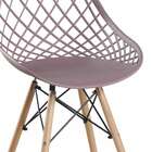 Cadeira De Jantar Cloe Base De Madeira Cinza