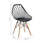 Cadeira De Jantar Cloe Base De Madeira Preta