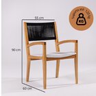 Cadeira De Jantar Com Braços Linha Tune Verniz Mel/corda Preta