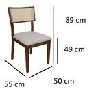 Cadeira De Jantar Com Telinha Natural Para Cozinha Rústica Be