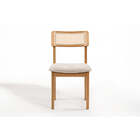 Cadeira De Jantar Cora Com Tela - Mel E Tecido Bege - Meu Móv